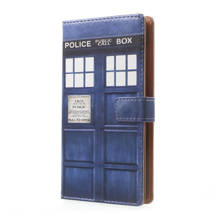Pattern Printing PU Leather Wallet Case for Asus Zenfone Live ZB501KL - Police Public Call Box-2