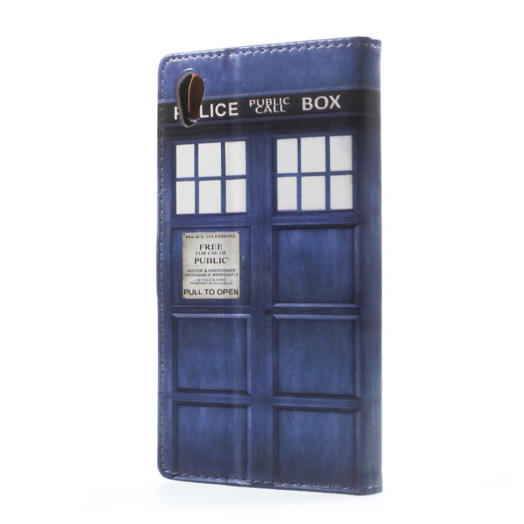Pattern Printing PU Leather Wallet Case for Asus Zenfone Live ZB501KL - Police Public Call Box-3