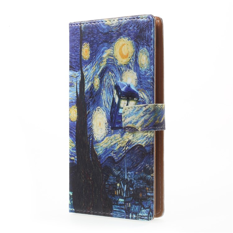 Pattern Printing Leather Wallet Case Cover for Asus Zenfone Live ZB501KL - Oil Painting-2