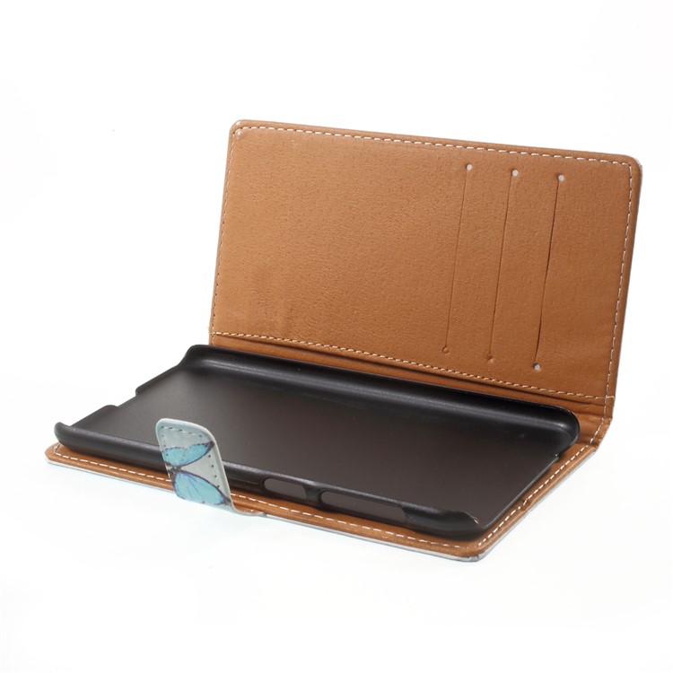 Pattern Printing Stand Leather Wallet Case for Asus Zenfone Live ZB501KL - Blue Butterfly-5