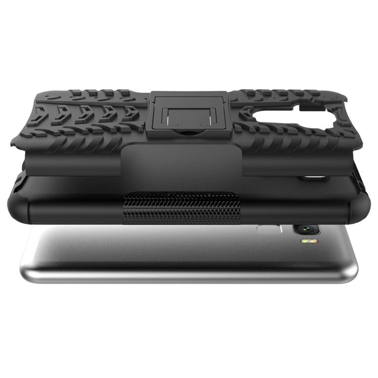 For Asus Zenfone 3 Max ZC553KL Tyre Pattern Kickstand PC + TPU Combo Cover - Black-5