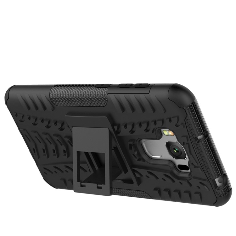 For Asus Zenfone 3 Max ZC553KL Tyre Pattern Kickstand PC + TPU Combo Cover - Black-7
