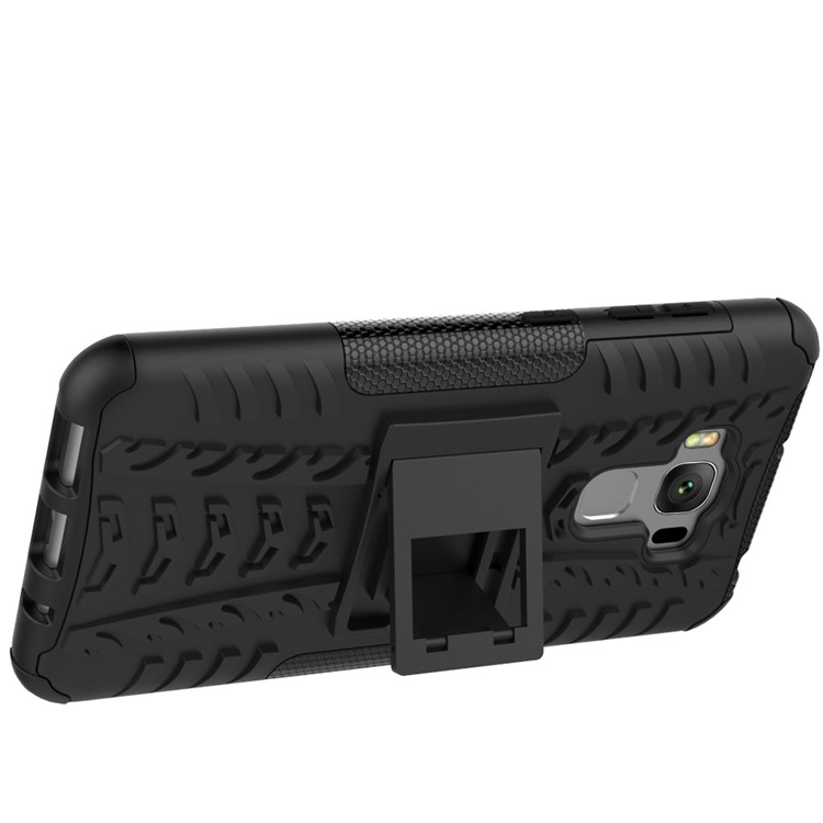 For Asus Zenfone 3 Max ZC553KL Tyre Pattern Kickstand PC + TPU Combo Cover - Black-8