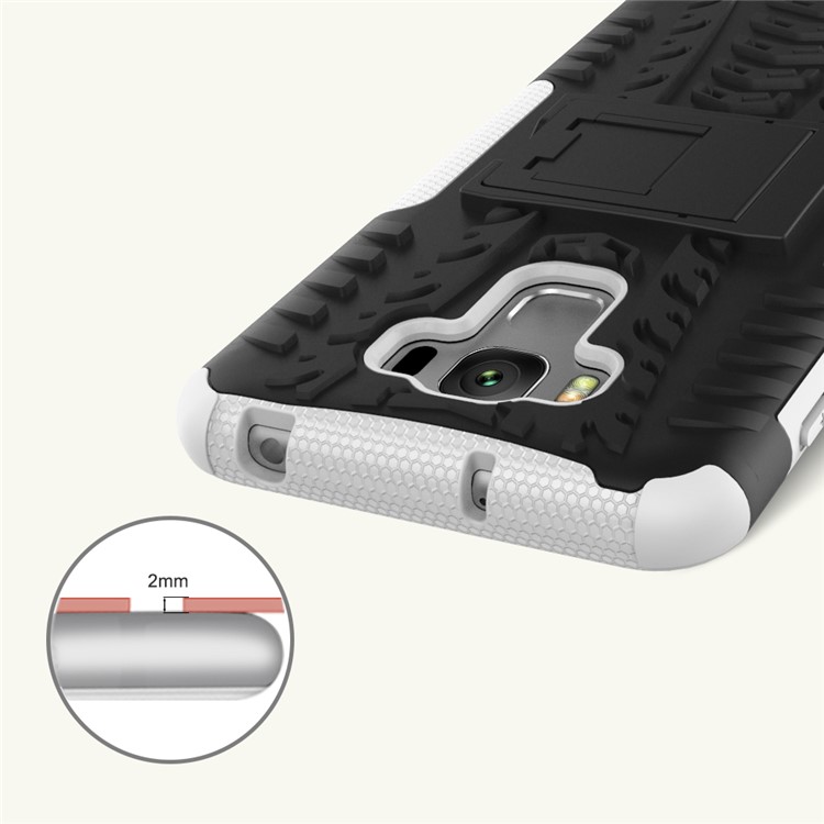 2-in-1 Tyre Pattern Kickstand PC + TPU Combo Phone Cover for Asus Zenfone 3 Max ZC553KL - White-2