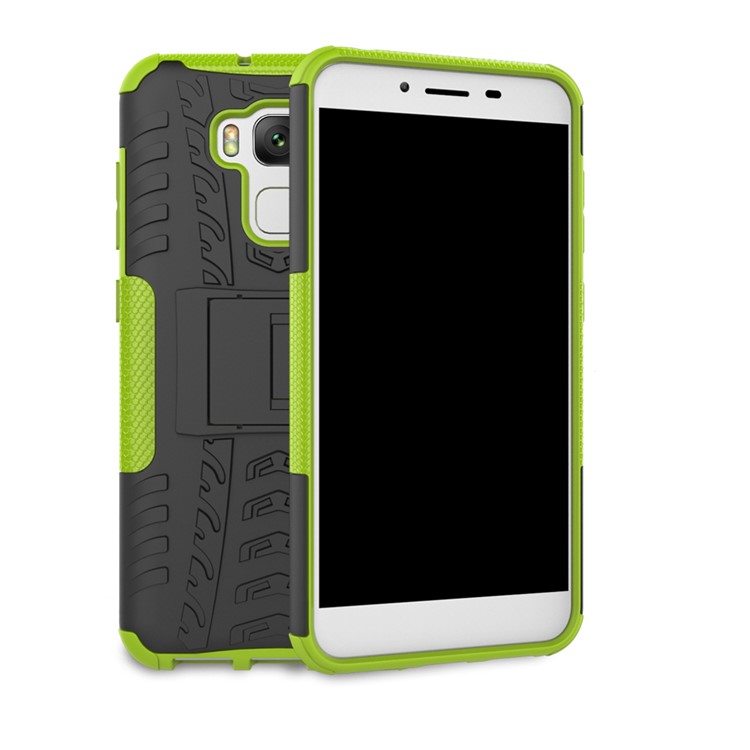 2-in-1 Tyre Pattern Kickstand PC + TPU Protective Case Cover for Asus Zenfone 3 Max ZC553KL - Green-2