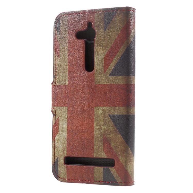 Patterned Wallet Leather Stand Protector Case for Asus Zenfone Go ZB500KL - Vintage UK Flag-3
