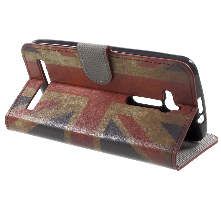 Patterned Wallet Leather Stand Protector Case for Asus Zenfone Go ZB500KL - Vintage UK Flag-4