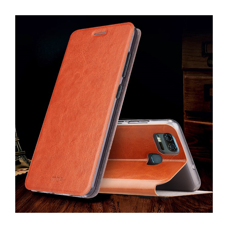MOFI Rui Series Flip Stand Leather Mobile Cover for Asus Zenfone 3 Zoom ZE553KL - Brown-10