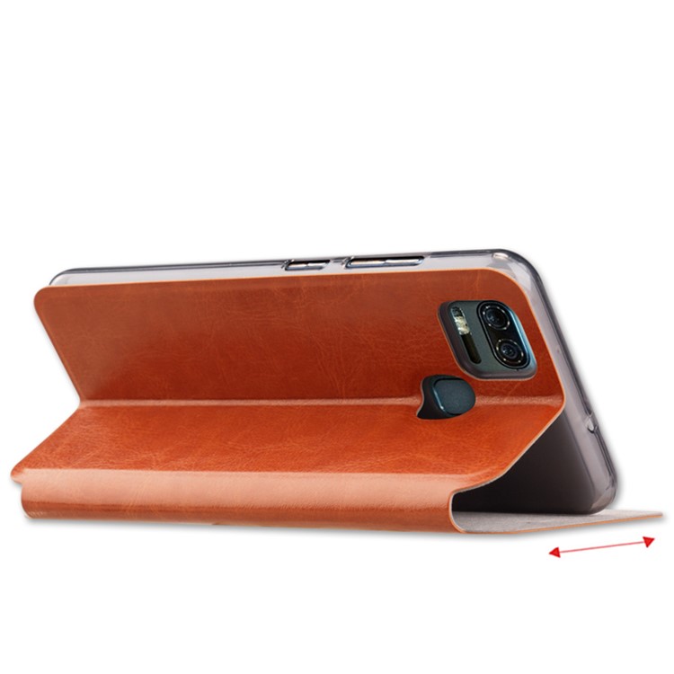 MOFI Rui Series Flip Stand Leather Mobile Cover for Asus Zenfone 3 Zoom ZE553KL - Brown-3