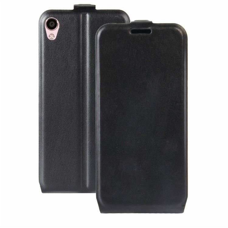 Crazy Horse Texture Vertical Flip Photo Slot Leather Shell Cover for Asus Zenfone 3 Go/Zenfone Live ZB501KL - Black-1