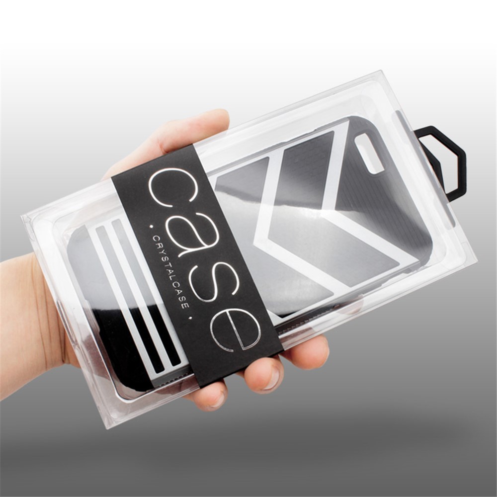 50Pcs/Lot KJ-666 Customizable PVC Package Packaging Box for iPhone 7 Plus Cases, Size: 187 x 105 x 15.5mm - Black-2
