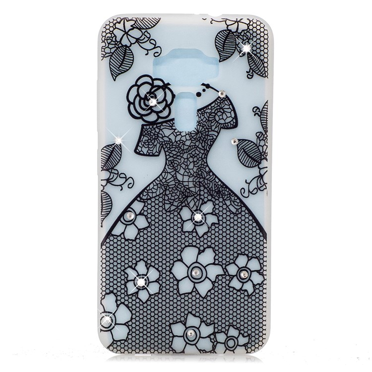 For Asus Zenfone 3 ZE520KL Diamonte Luminous Soft TPU Embossment Case Accessory - Beautiful Skirt-5