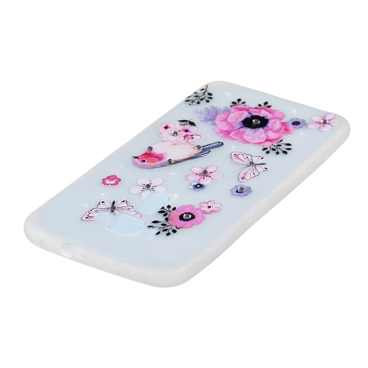 Embossed Diamond Decor Luminous Soft Case (TPU) for Asus Zenfone 3 ZE552KL - Flowers and Butterflies-3