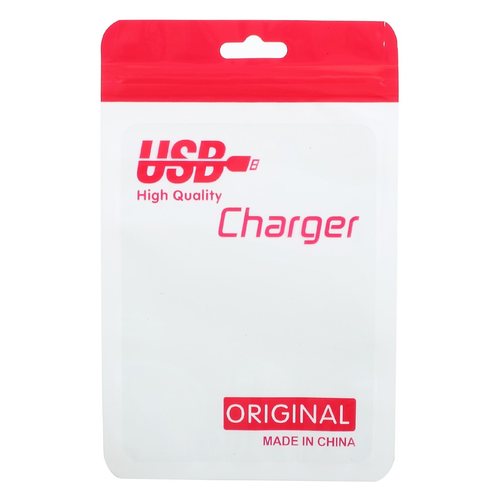 100Pcs/Lot Ziplock Packing Bag for USB Charging Cable, Size: 13 x 9.5cm - Red-1