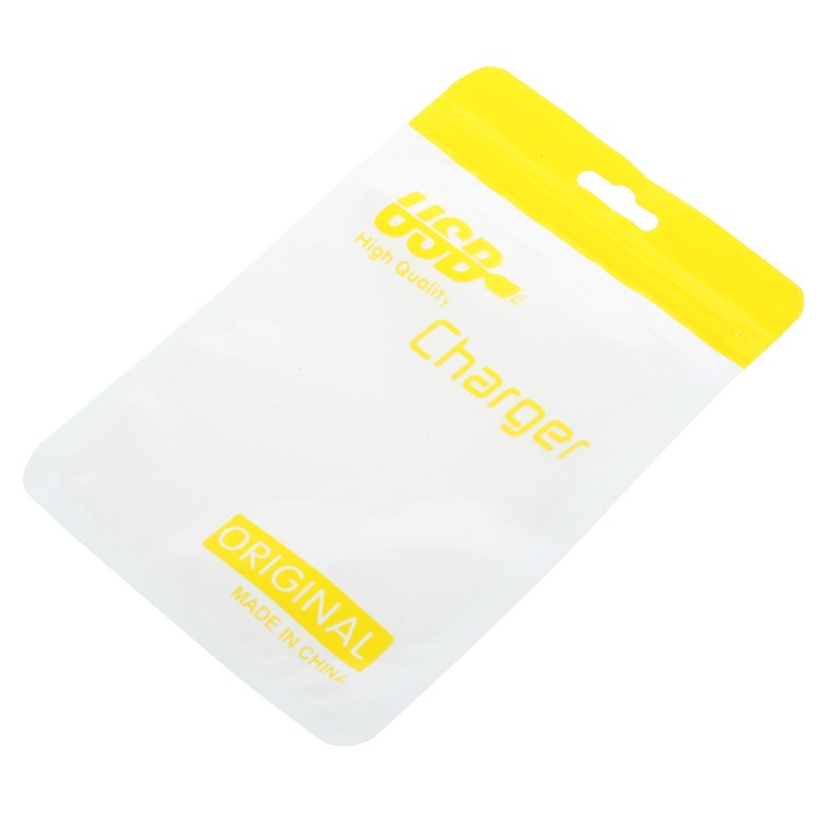 100Pcs/Lot Zip Lock Translucent Retail Packing Bags for USB Charging Cable, Size: 13 x 9.5cm - Yellow-2