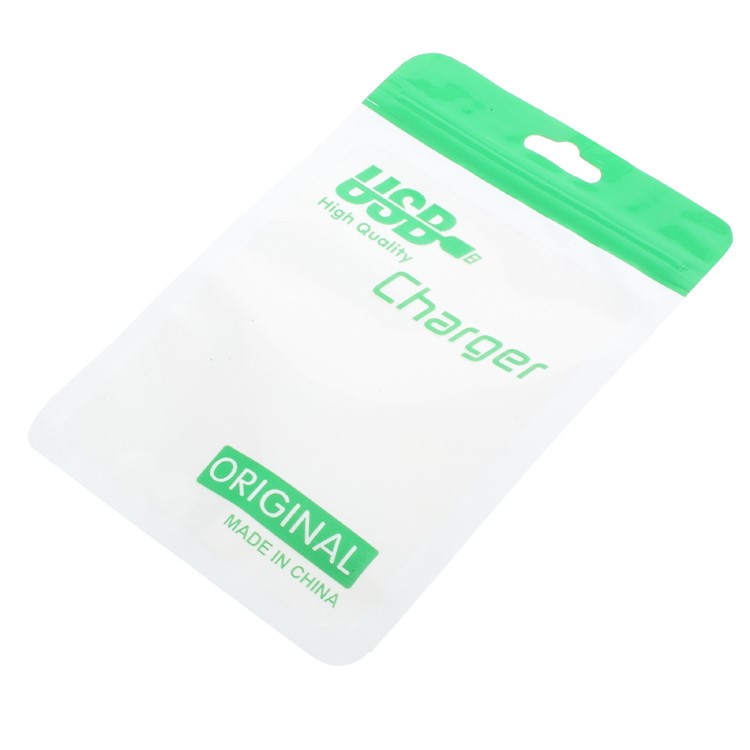 100Pcs/Lot Zip Lock Translucent Package Bags for USB Charging Cable, Size: 13 x 9.5cm - Green-2