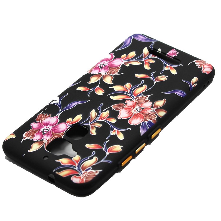 Rubberized Embossing Pattern Printing TPU Soft Case for Asus Zenfone 3 Max ZC520TL - Peonies-3