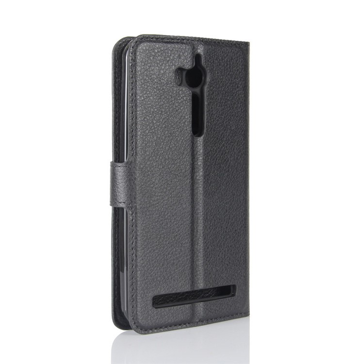 Litchi Skin Wallet Leather Stand Case for Asus Zenfone Go ZB552KL - Black-6