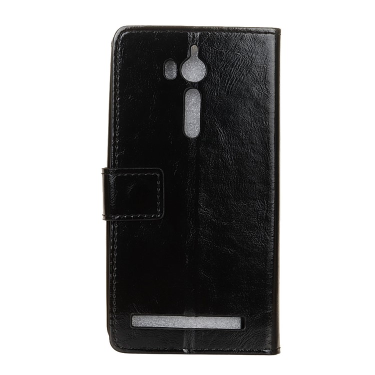 Crazy Horse Leather Wallet Cover for Asus Zenfone Go ZB552KL - Black-2