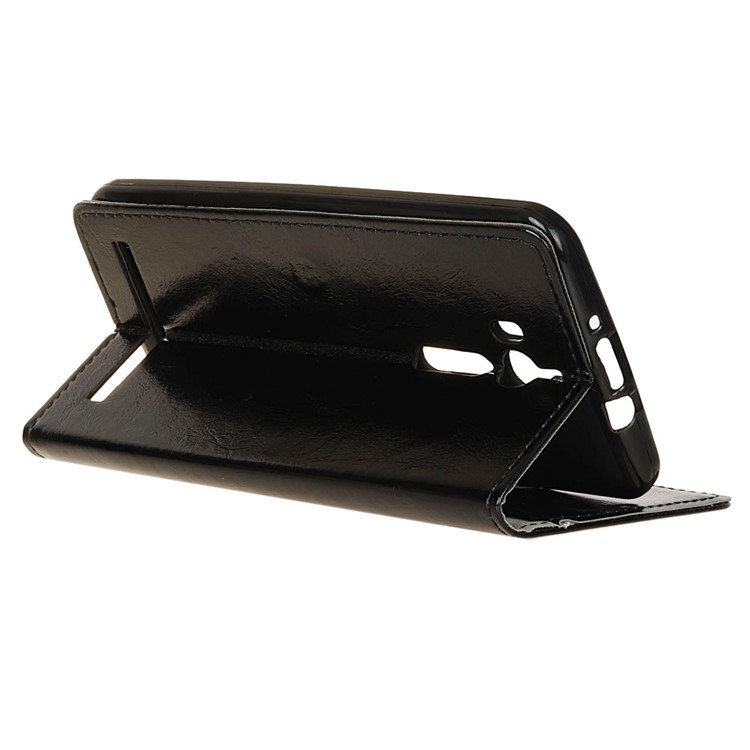 Crazy Horse Leather Wallet Cover for Asus Zenfone Go ZB552KL - Black-4