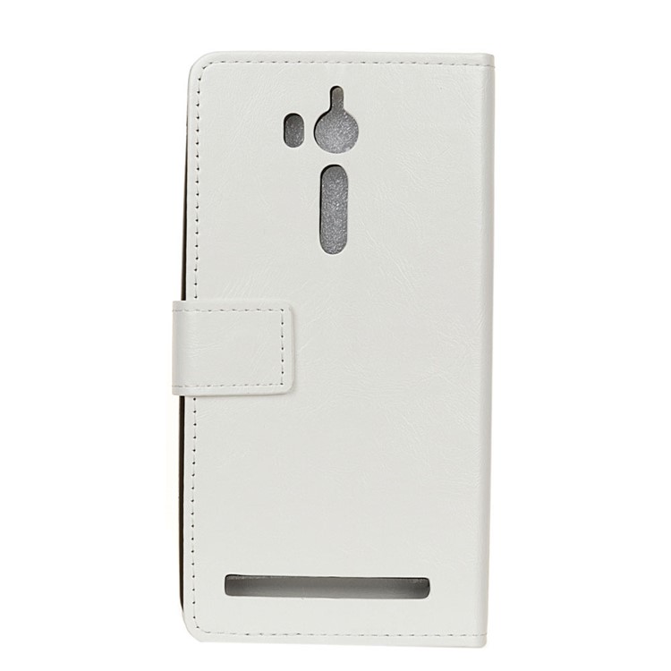 Crazy Horse Leather Wallet Phone Case for Asus Zenfone Go ZB552KL - White-2