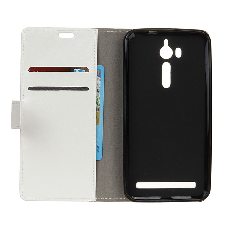 Crazy Horse Leather Wallet Phone Case for Asus Zenfone Go ZB552KL - White-3