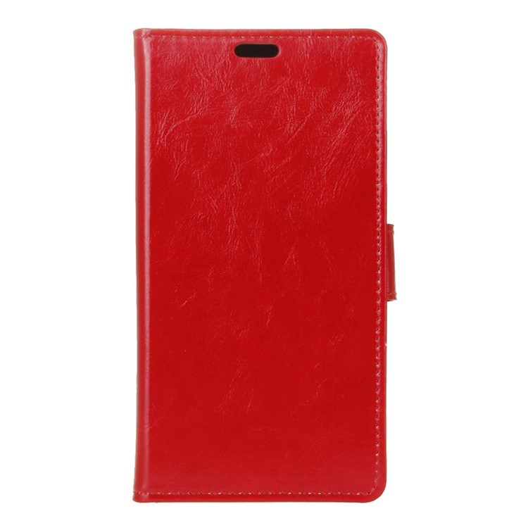 Crazy Horse Leather Wallet Cover Shell for Asus Zenfone Go ZB552KL - Red-1