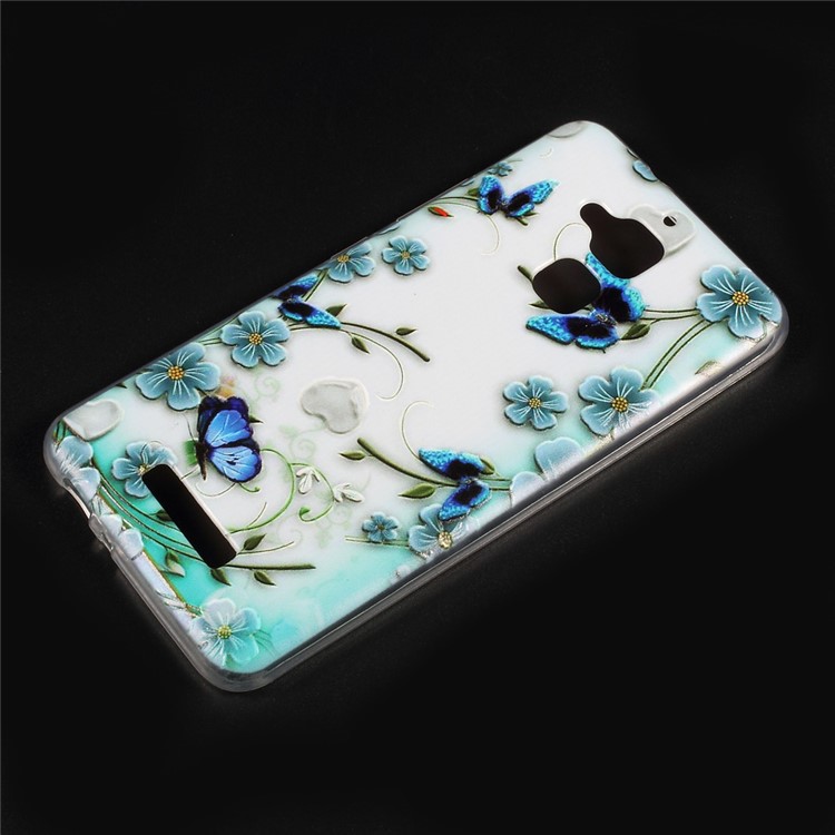 Embossed Pattern TPU Phone Shell for Asus Zenfone 3 Max ZC520TL - Butterflies and Flowers-1