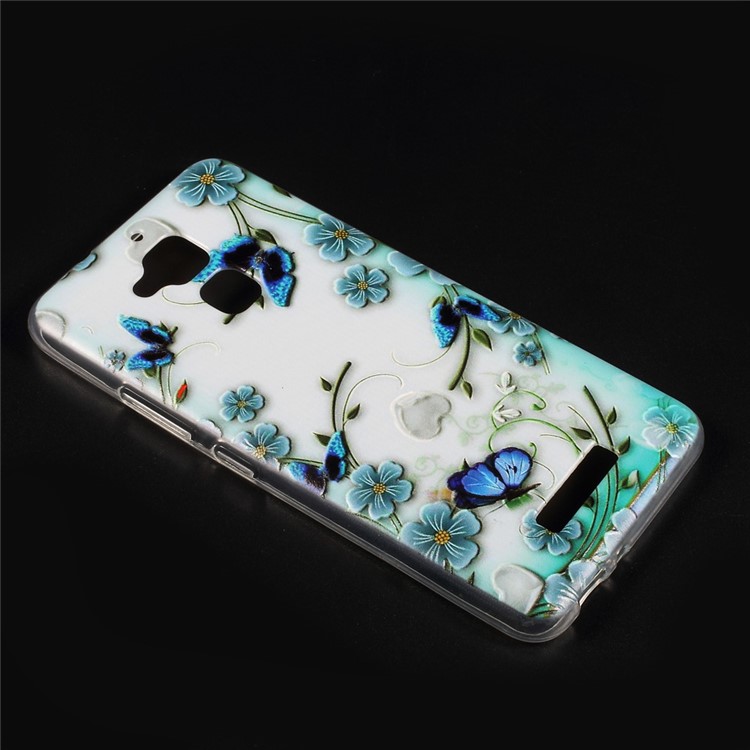Embossed Pattern TPU Phone Shell for Asus Zenfone 3 Max ZC520TL - Butterflies and Flowers-3