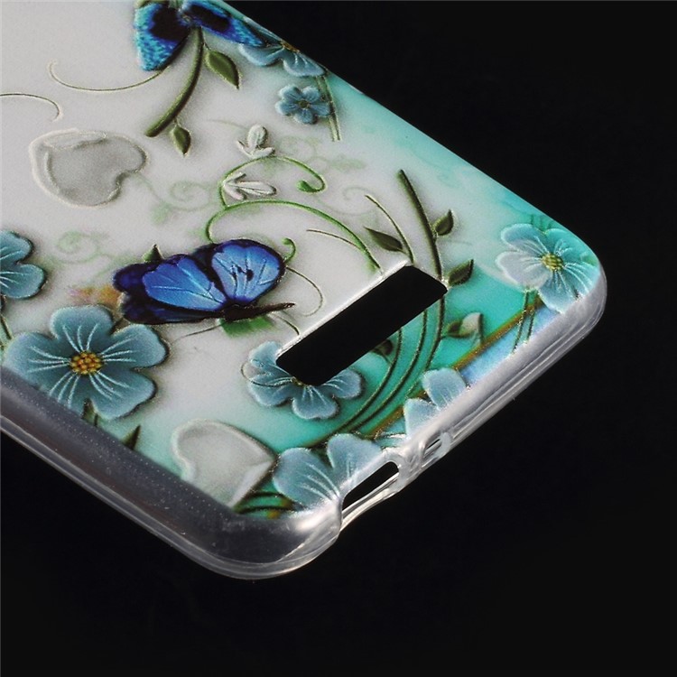 Embossed Pattern TPU Phone Shell for Asus Zenfone 3 Max ZC520TL - Butterflies and Flowers-5