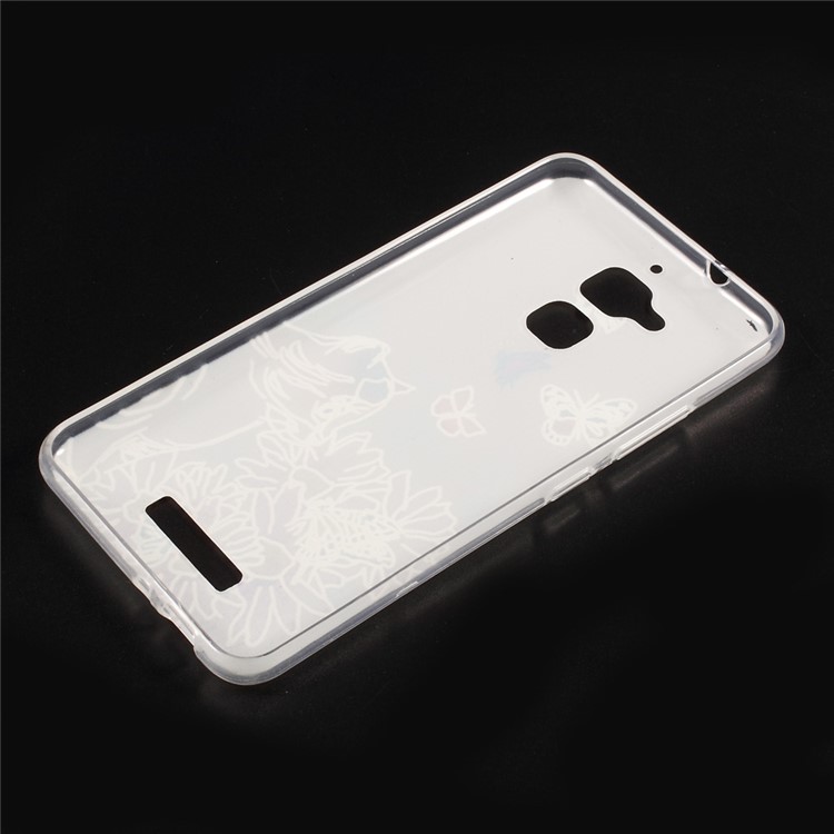 Embossed Pattern TPU Back Cover Casing for Asus Zenfone 3 Max ZC520TL - Butterflies and Cat-3
