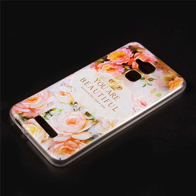 Embossed Pattern TPU Back Case Cover for Asus Zenfone 3 Max ZC520TL - You Are Beautiful-1