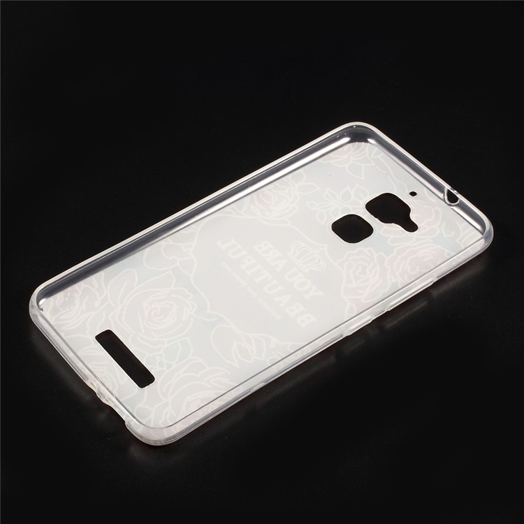 Embossed Pattern TPU Back Case Cover for Asus Zenfone 3 Max ZC520TL - You Are Beautiful-2