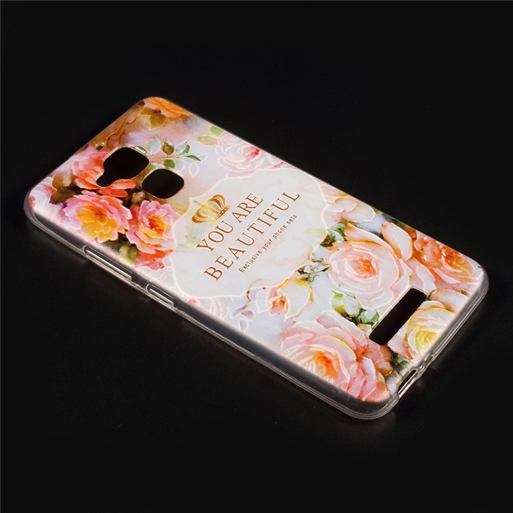 Embossed Pattern TPU Back Case Cover for Asus Zenfone 3 Max ZC520TL - You Are Beautiful-3
