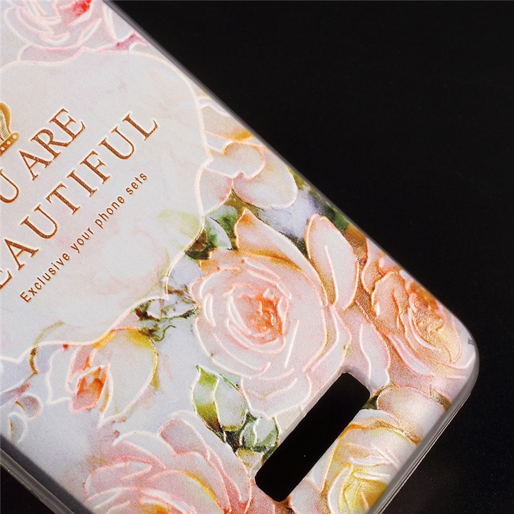 Embossed Pattern TPU Back Case Cover for Asus Zenfone 3 Max ZC520TL - You Are Beautiful-4