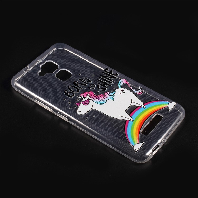 For Asus Zenfone 3 Max ZC520TL Embossed Pattern TPU Cell Phone Casing Shell - Unicorn on the Rainbow-3