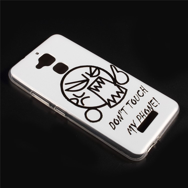 For Asus Zenfone 3 Max ZC520TL Embossed Pattern Soft TPU Mobile Phone Casing - Do Not Touch My Phone-3