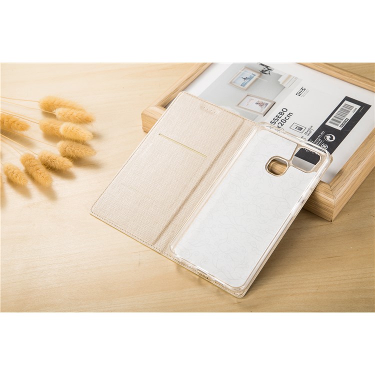 VILI DMX Folio Leather Stand Phone Cover with Card Holder for Asus Zenfone 3 Zoom ZE553KL - Beige-4