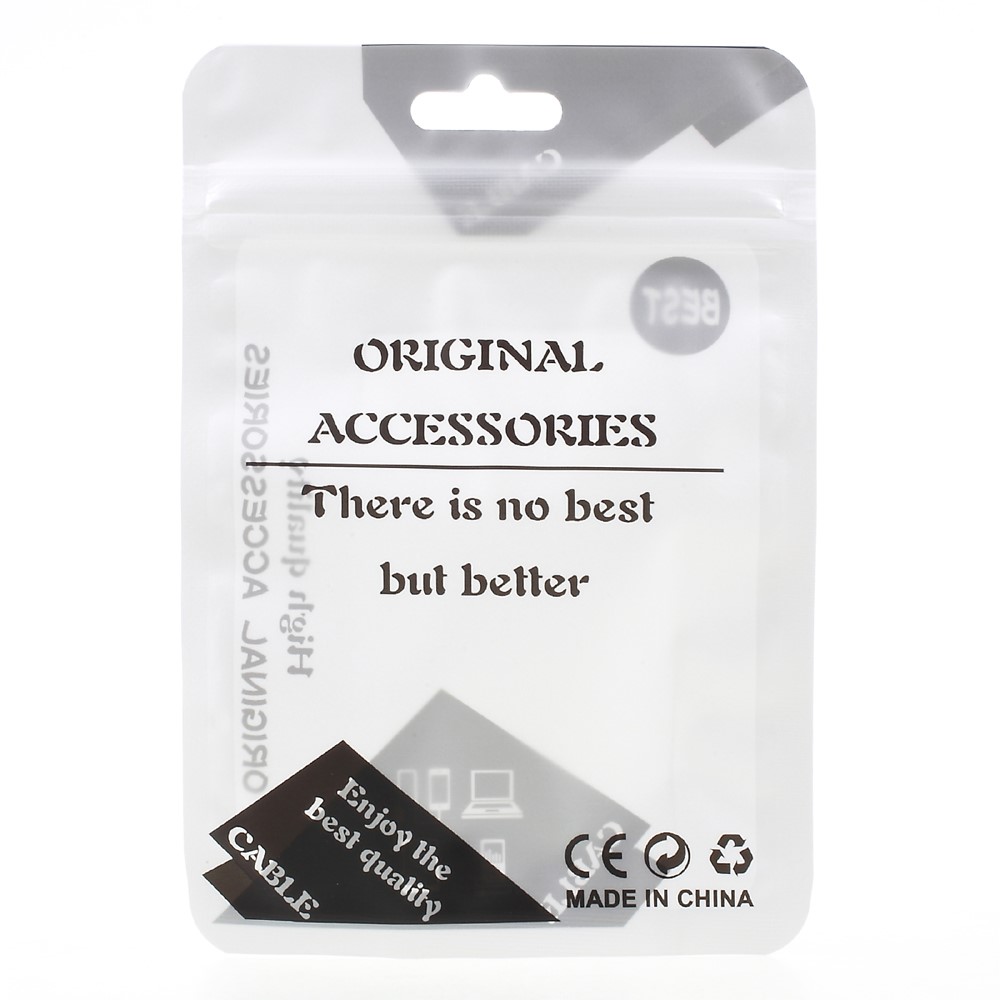 100Pcs/Lot Zipper Retail Packaging Bags for USB Data Cable, Size: 12.5 x 9cm - Black-2