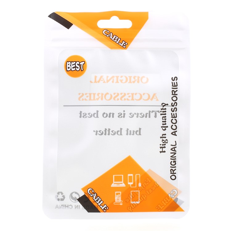 100Pcs/Lot Zip Lock Packing Bag for USB Data Cable, Size: 12.5 x 9cm - Orange-1