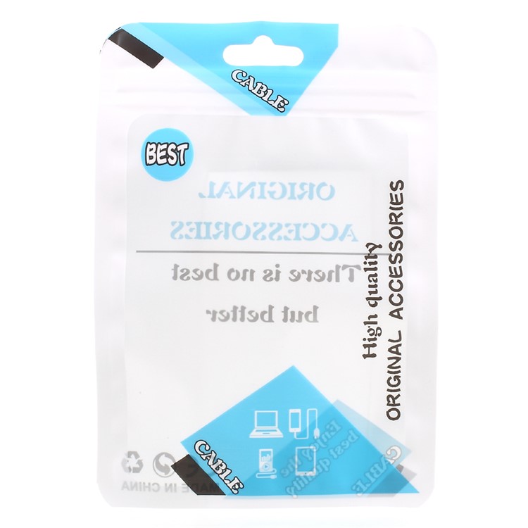 100Pcs/Lot Ziplock Package Pouch for USB Data Cable, Size: 12.5 x 9cm - Baby Blue-1