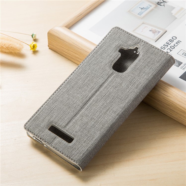 VILI DMX Style Auto-absorbed PU Leather Cover with Stand for Asus Zenfone 3 Max ZC520TL - Grey-2