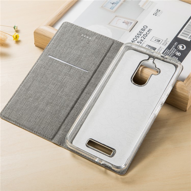 VILI DMX Style Auto-absorbed PU Leather Cover with Stand for Asus Zenfone 3 Max ZC520TL - Grey-3