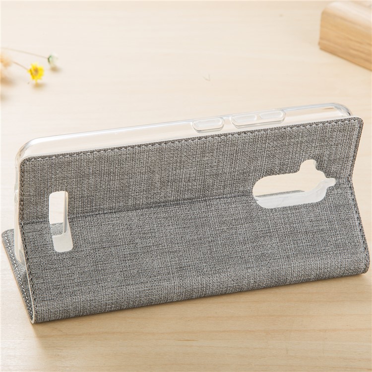 VILI DMX Style Auto-absorbed PU Leather Cover with Stand for Asus Zenfone 3 Max ZC520TL - Grey-4