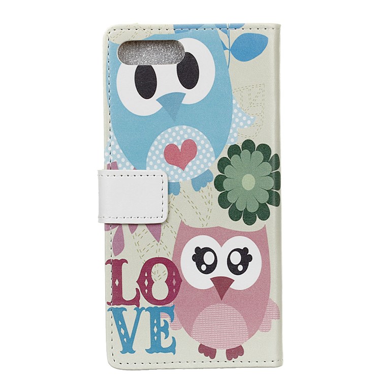 Wallet Pattern Printing PU Leather Flip Stand Cover with Card Slots for Asus Zenfone 4 Max /4 Max Plus /4 Max Pro ZC554KL - Cute Owl and LOVE Pattern-2