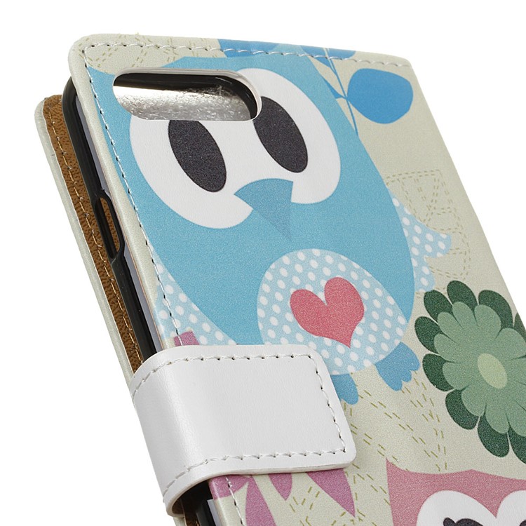 Wallet Pattern Printing PU Leather Flip Stand Cover with Card Slots for Asus Zenfone 4 Max /4 Max Plus /4 Max Pro ZC554KL - Cute Owl and LOVE Pattern-3
