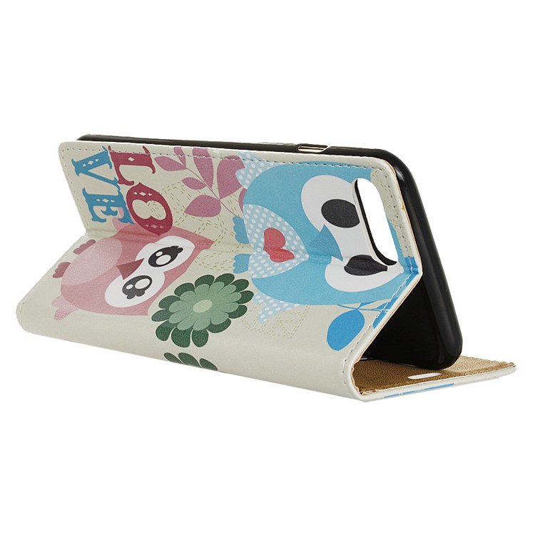 Wallet Pattern Printing PU Leather Flip Stand Cover with Card Slots for Asus Zenfone 4 Max /4 Max Plus /4 Max Pro ZC554KL - Cute Owl and LOVE Pattern-4