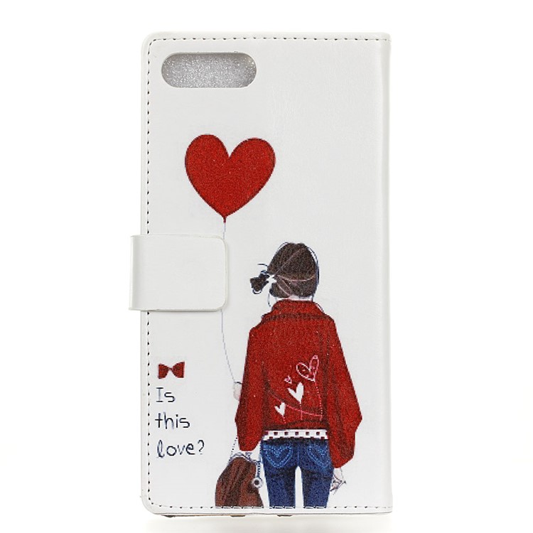 Wallet Pattern Printing Leather Folio Stand Case Cover for Asus Zenfone 4 Max /4 Max Plus /4 Max Pro ZC554KL - Adorable Girl & Heart Shaped Balloon-2