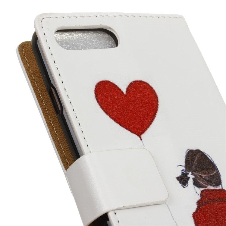 Wallet Pattern Printing Leather Folio Stand Case Cover for Asus Zenfone 4 Max /4 Max Plus /4 Max Pro ZC554KL - Adorable Girl & Heart Shaped Balloon-3