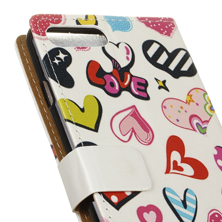 Wallet Pattern Printing Leather Stand Protective Cover Accessory for Asus Zenfone 4 Max /4 Max Plus /4 Max Pro ZC554KL - Colorful Hearts-3